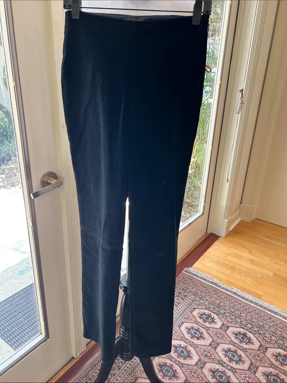 Banana Republic Black Velvet Straight-Leg Pants